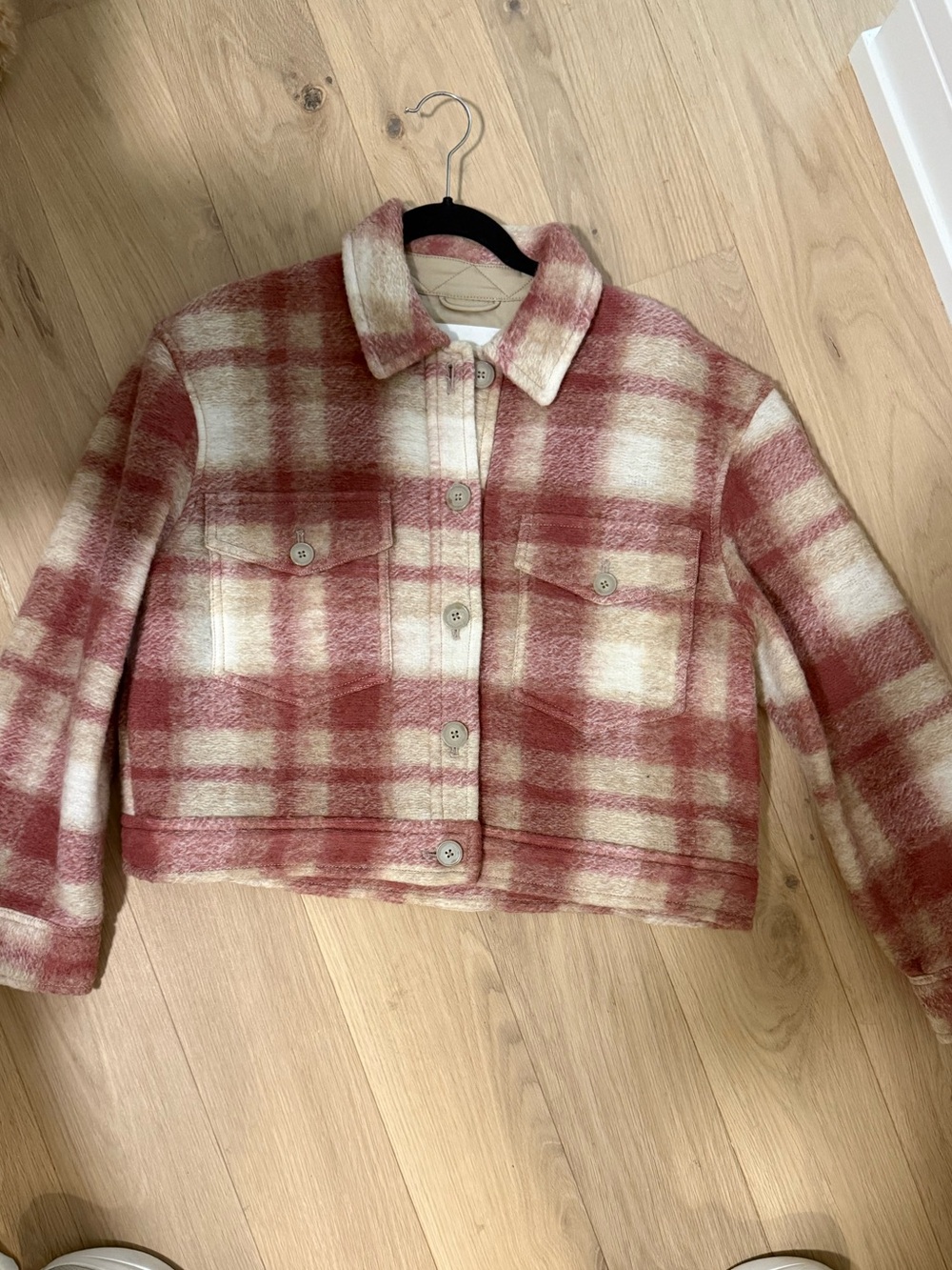 Aritzia Wilfred Free Crop Flannel Jacket